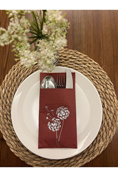 kidspartim Silver Gilded Cherry Colored Chicory Flower Napkins with Kangaroo ...