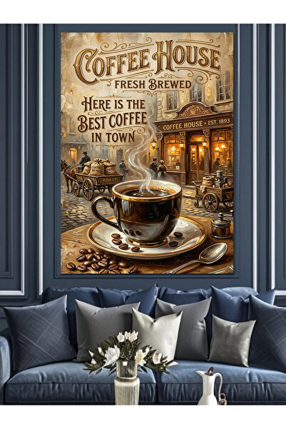 Artmeg Pictură decorativă pe pânză în stil clasic Coffee House Vintage - Pict...