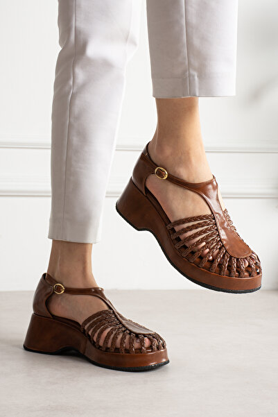 LEYDİ SHOES КЕЛИ ПЛЕТЕНИ САНДАЛИ