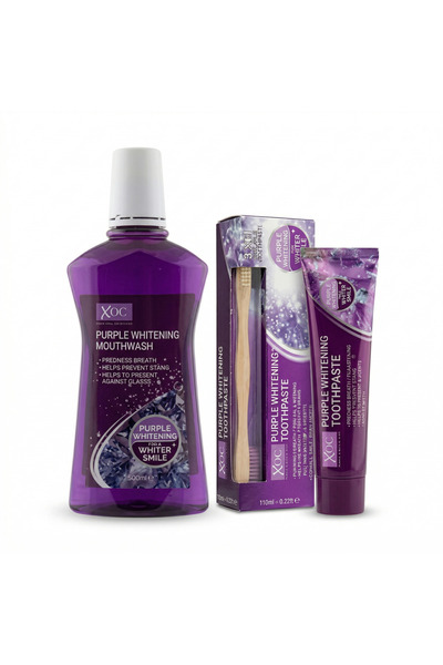Xo XOC ΟΔΟΝΤΟΚΡΕΜΑ 100ML + ΟΔΟΝΤΟΒΡΟΥΧΟ ΜΩΒ ΛΕΥΚΑΝΤΙΚΟ + ΣΤΟΜΑΤΟΠΛΥΜΑ XOC