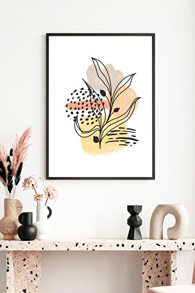 huhuli Τραπέζι με μίνιμαλ σχέδιο φύλλων με φυσικό ξύλινο πλαίσιο - Ζωντανοί τ...