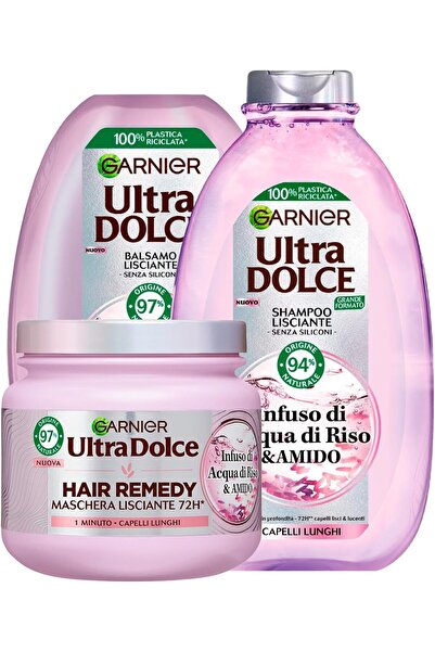 Garnier Ultra Dolce Shampoo + Balsamo + Maschera Lisciante
