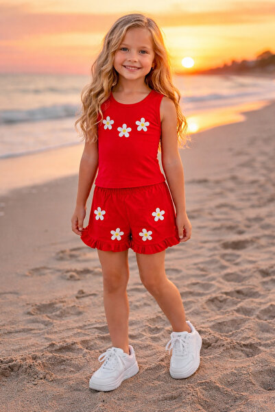 CiciTime Çocuk Modası Girl's Summer Shorts and Cropped Top Set
