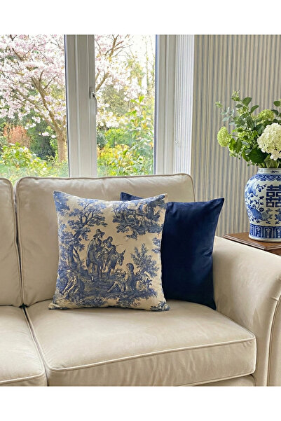 Merfico Blue Historia Throw Pillow Cover 45*45 cm