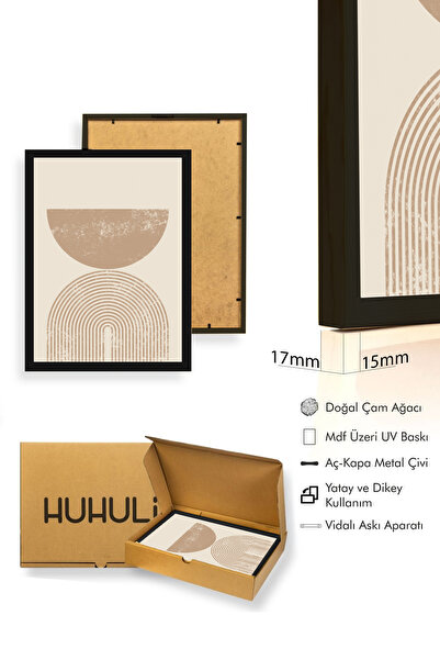 huhuli Black Wooden Framed Abstract Painting I Huhu1129 - Single Painting Black Frame