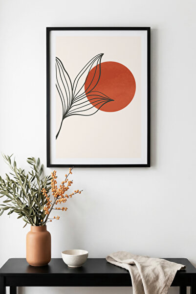 huhuli Τραπέζι με μίνιμαλ σχέδιο φύλλων με φυσικό ξύλινο πλαίσιο - Ζωντανοί τ...