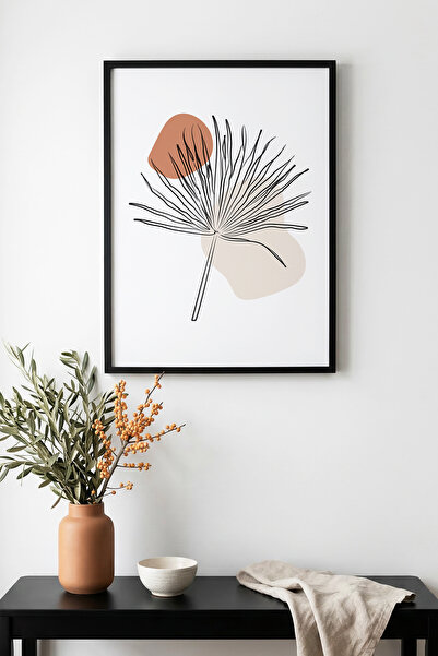 huhuli Τραπέζι με μίνιμαλ σχέδιο φύλλων με φυσικό ξύλινο πλαίσιο - Ζωντανοί τ...