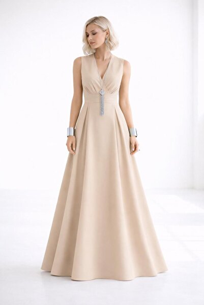 SERAVENZA COUTURE Maxi Boy Kruvaze Kapamalı Şık Davet Elbisesi COU-92