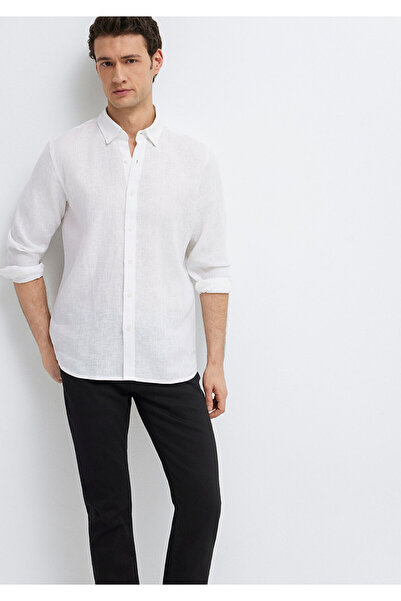 Mavi Linen Blend White Shirt Regular Fit / Normal Cut 0211909-620