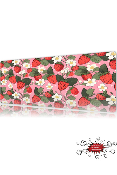 urzuva Çilek Gaming Oyuncu XL Mouse Pad Mousepad 90X40 cm 3Mm Dikişli Model