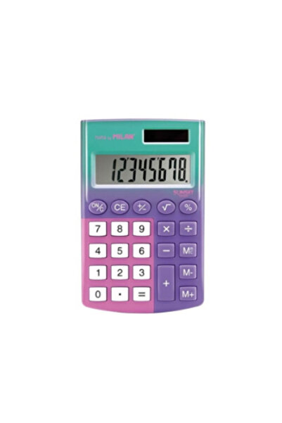 Milan Sunset Office Calculator 8 Digits Dual Power Purple Plastic Body