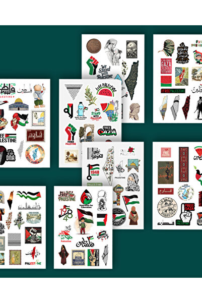 Zaytoon Set de 8 autocolante A5 Spiritul Palestinei