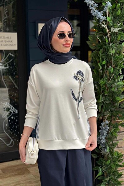 FUAT GÜRSEN Floral Patterned Tunic with Stone Embellishments