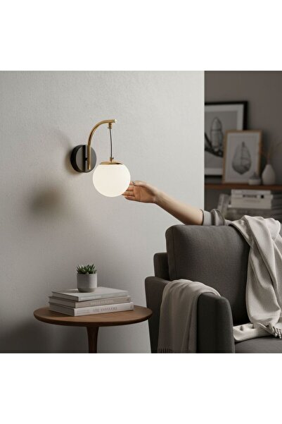 Luxera Lighting LED WALL LAMP PICA BLACK+GOLD 9W/850LM 2700K-6500K 130X280mm