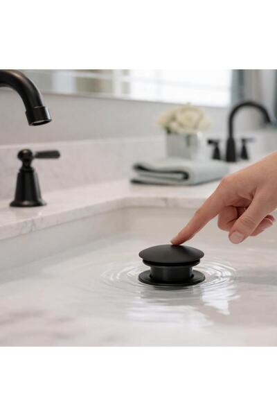 HCE STORE Pop-Up Lavabo Süzgeci Bas-Aç Krom Kapaklı