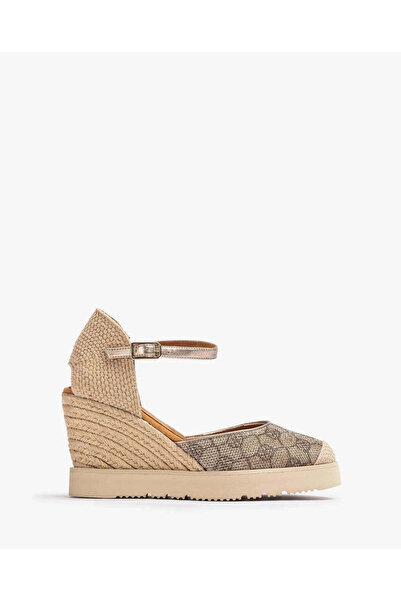 Unisa D’ORSAY ESPADRILLE IN MONOGRAM BRONZE
