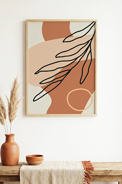 huhuli Tablou abstract cu ramă din lemn natural I Huhu1385