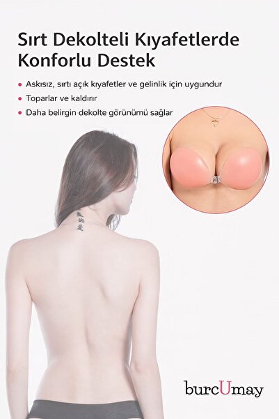 Burcumay Invisible Silicone Bra for Backless Dress