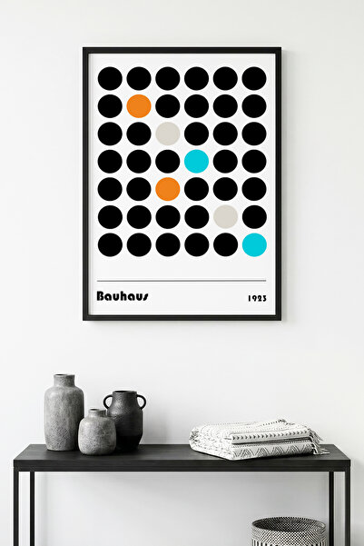 huhuli Tablou cu model geometric cu ramă din lemn natural - Tonuri vii |   hu...