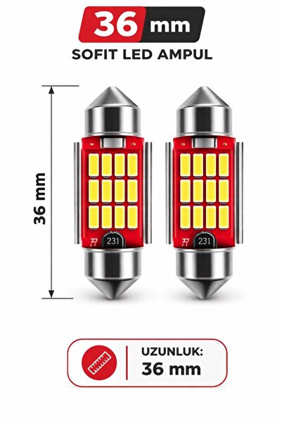 DuoLight 36mm C5W Sofit LED Ampul, Beyaz, Canbus Arıza Lambası Yakmaz, Plaka ...