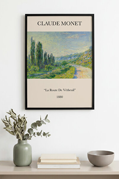 huhuli Tablou cu peisaj natural înrămat în lemn natural - Tonuri pastelate | ...