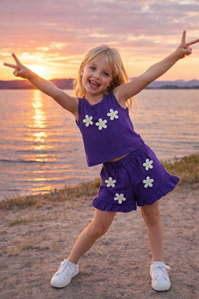 CiciTime Çocuk Modası Καλοκαιρινό σετ για κορίτσια με σορτς και κροπ τοπ