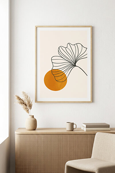 huhuli Τραπέζι με μίνιμαλ σχέδιο φύλλων με φυσικό ξύλινο πλαίσιο - Ζωντανοί τ...