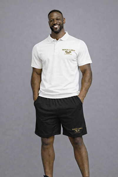 NOFLEN Polo Collar Monte Carlo Printed 2-Piece Shorts Tracksuit Set