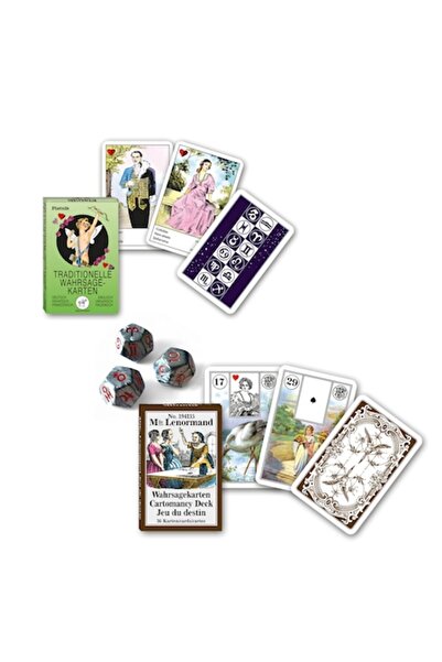Game Master Set de 2 pachete de cărți de tarot și 3 zaruri astrologice