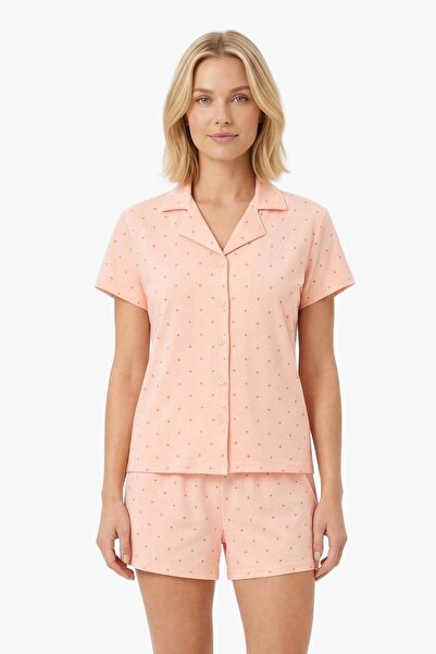 Cottonhill Σετ πιτζάμες με γιακά πουκάμισου με απαλή υφή και πουά σχέδιο, με ...