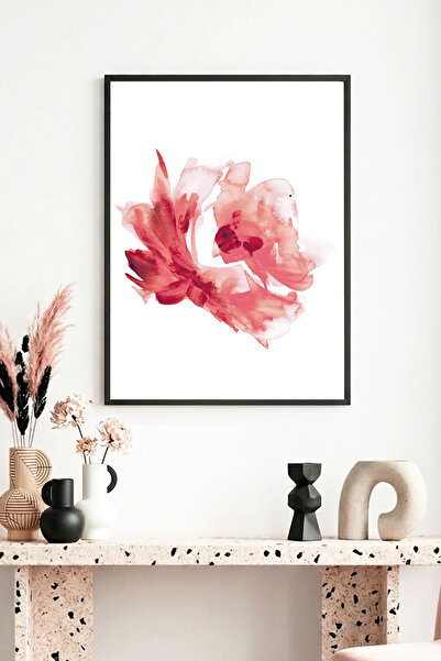 huhuli Πίνακας με φυσικό ξύλινο πλαίσιο και μοτίβο λουλουδιών - Παστέλ αποχρώ...