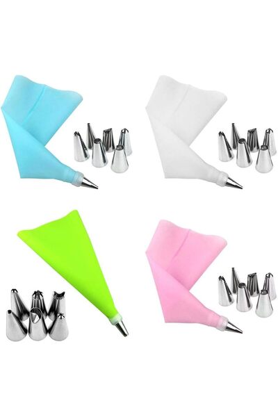 wei inox Pos pentru ornat prajituri, 7 capete, inox+plastic, multicolor