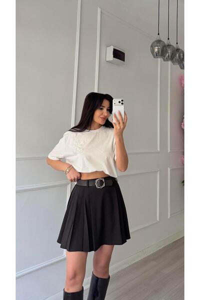 Daves Belted Short Skirt Brown