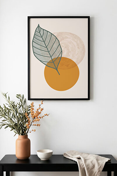 huhuli Επιτραπέζια ζωγραφιά με φυσικό ξύλινο πλαίσιο και σχέδιο φύλλων - Ζωντ...