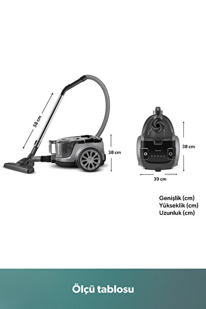 HOMEND Dustroyer 1255H Yatay Süpürge Antrasit