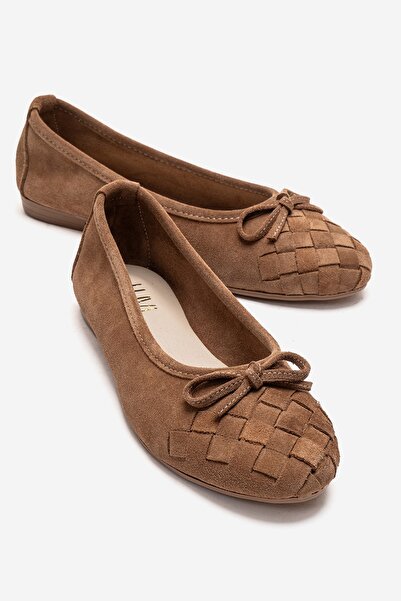 LuviShoes 03 Γυναικεία παπούτσια μπαλαρίνας από γνήσιο δέρμα Earth Suede