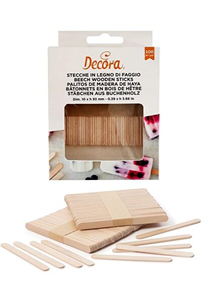 DECORA Wooden Ice Cream Sticks, 100 pcs. -