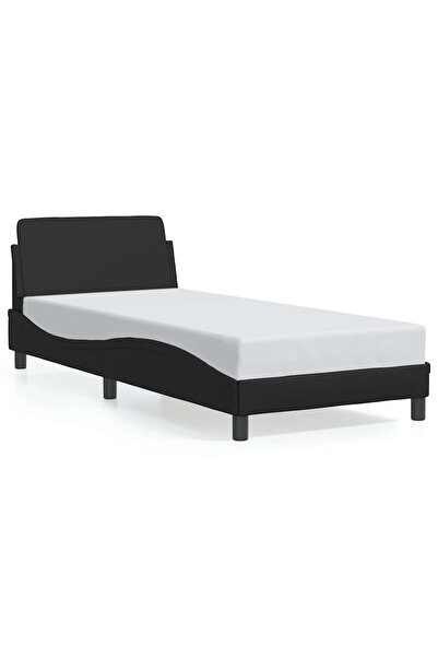 vidaxl Bed frame, Dover, black, 90x190 cm, eco-leather