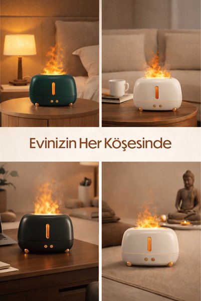 Divex Ultrasonic Air Humidifier 250 ml |   Silent Led Flame Effect Aromatherapy Diffuser