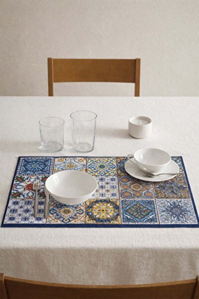 dekomall home & living 6-Piece American Service Set Colorful Tiles -Asrv006