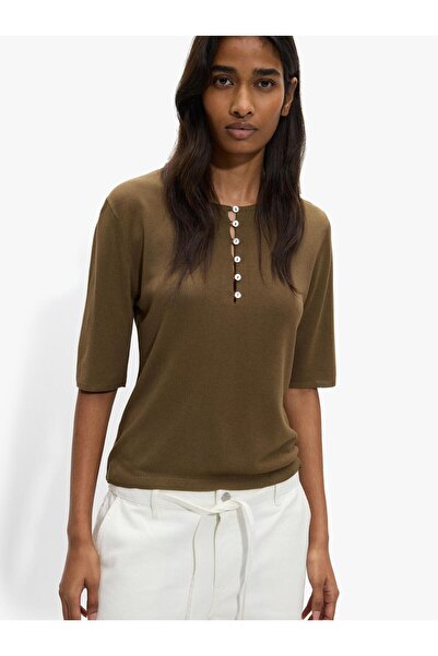 PARFOIS Kadın Düğmeli Örme Kazak