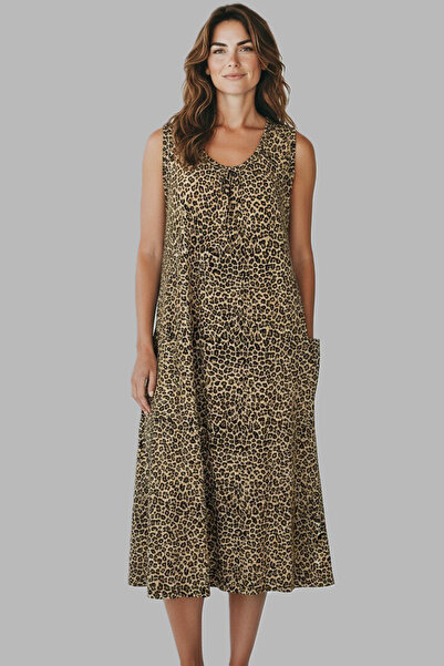 REMSA Pijamale de damă din viscoză cu mâneci zero 25235-6 Bej