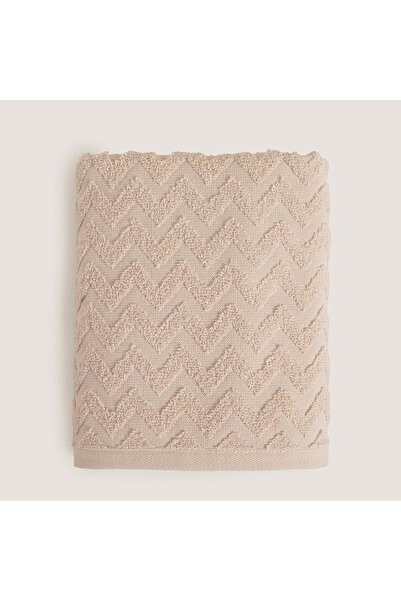 Chakra Zigzag 100% Cotton Bath Towel 70X140 cm Beige