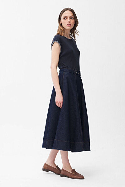 adL Volanlı Denim Etek