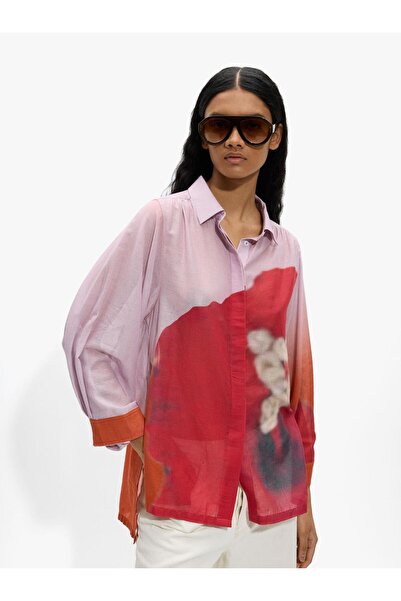 PARFOIS Kadın %100 Pamuk Çiçek Desenli Gömlek