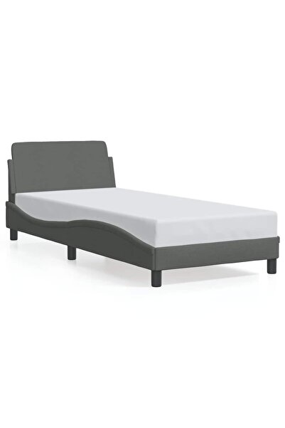 vidaxl Bed frame, Dover, dark grey, 80x200 cm, textile