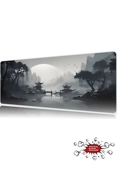 urzuva Silent Pagoda Gaming Oyuncu XL Mouse Pad Mousepad 90X40 cm 3Mm Dikişli...