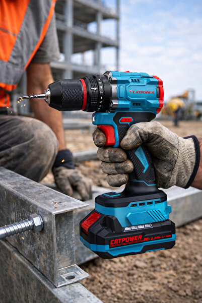 CATPOWER EL ALETLERİ Catpower CATE1025 Akülü Vidalama Kömürsüz Darbeli 13mm 2...