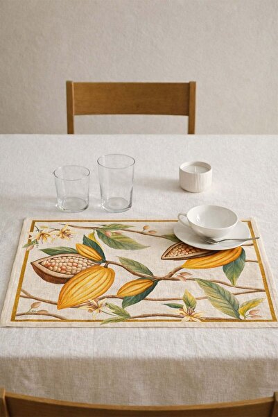 dekomall home & living Set de servire american din 6 piese Kakao Bahçesi -ASR...