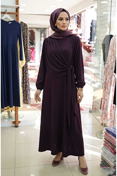 butik hira Rochie din țesătură Ayrobin cu legătură laterală asimetrică